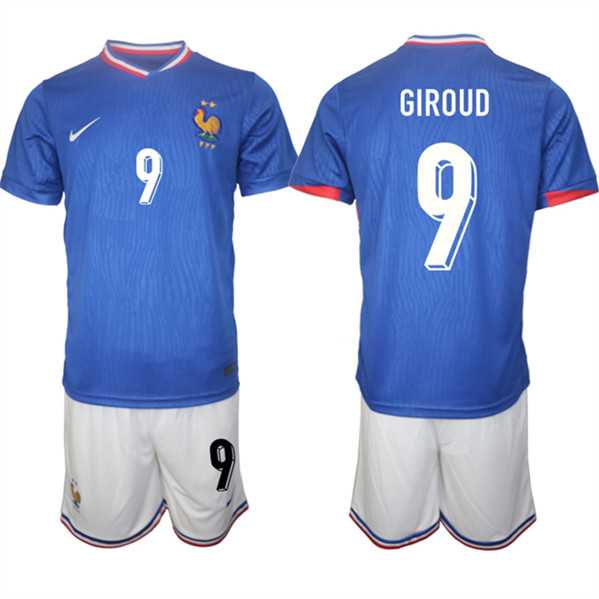 Men's France #9 Olivier Giroud Blue 2024-25 Home Soccer Jersey Suit,We sell and wholesale Men's France #9 Olivier Giroud Blue 2024-25 Home Soccer Jersey Suit on line form chian!